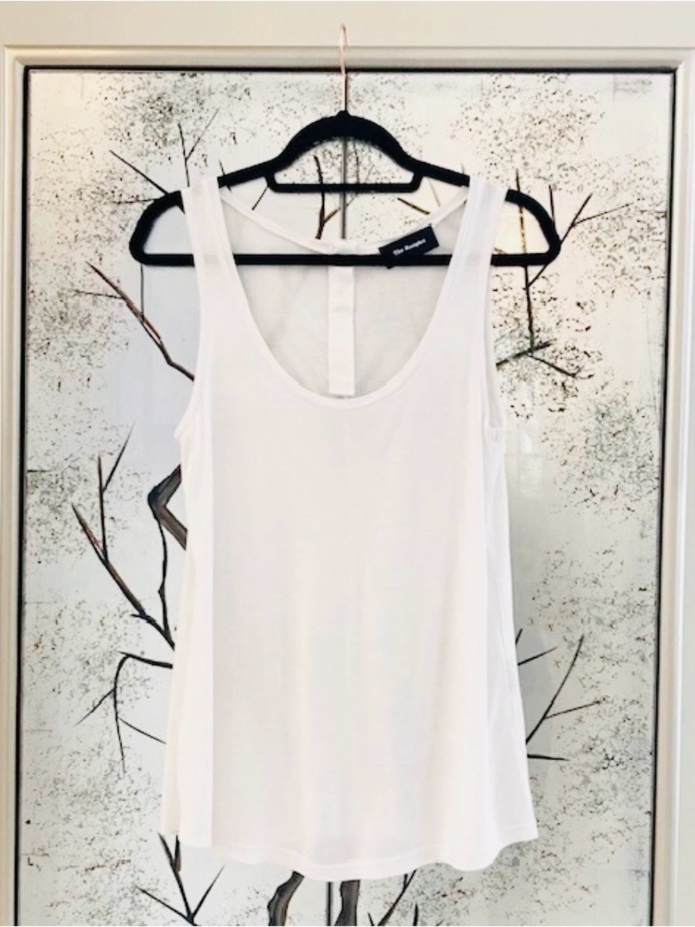 The Kooples $60 Womens XS White Stretchy Jersey Zipper Back Scoop Neck Tank Top